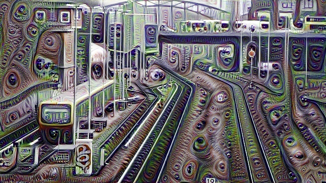 Eine Berliner S-Bahn auf LSD. DeepDream