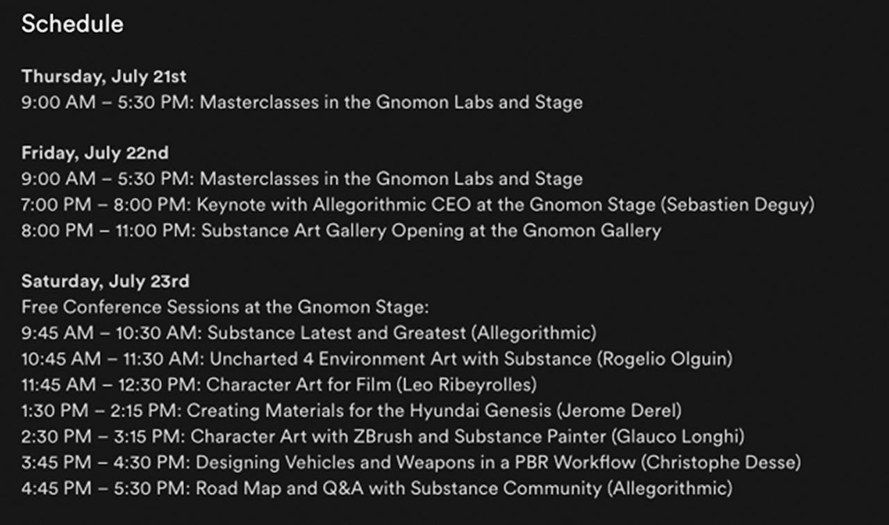 Substance Days at Gnoman School Shedule