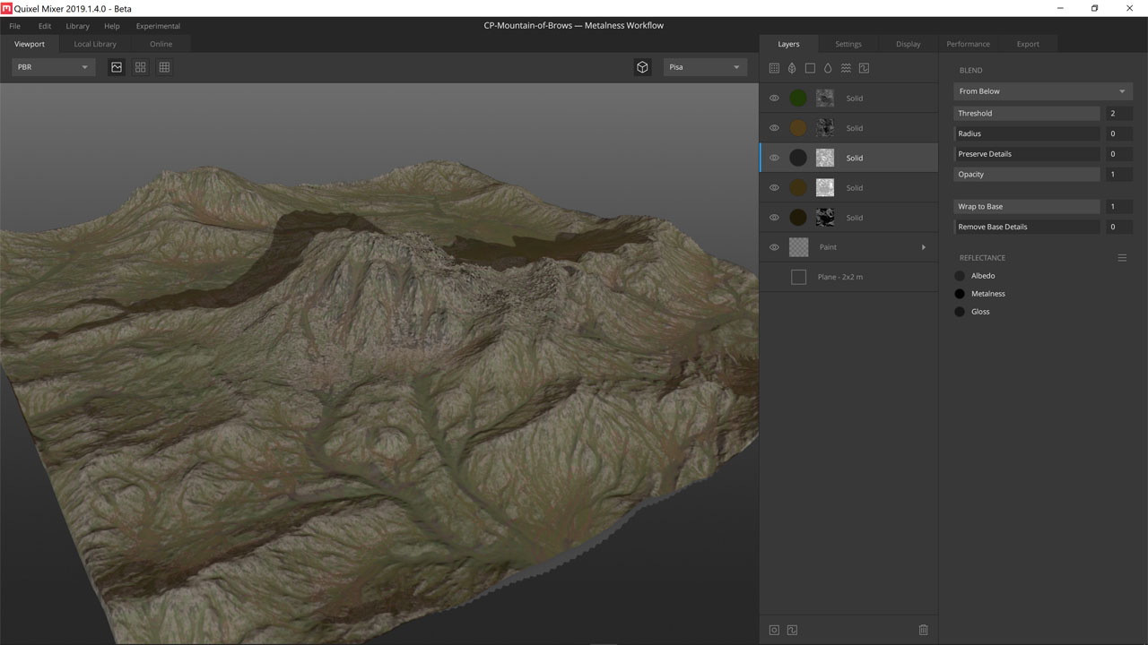 Quadspinner Gaea Height Map in Quixel Mixer