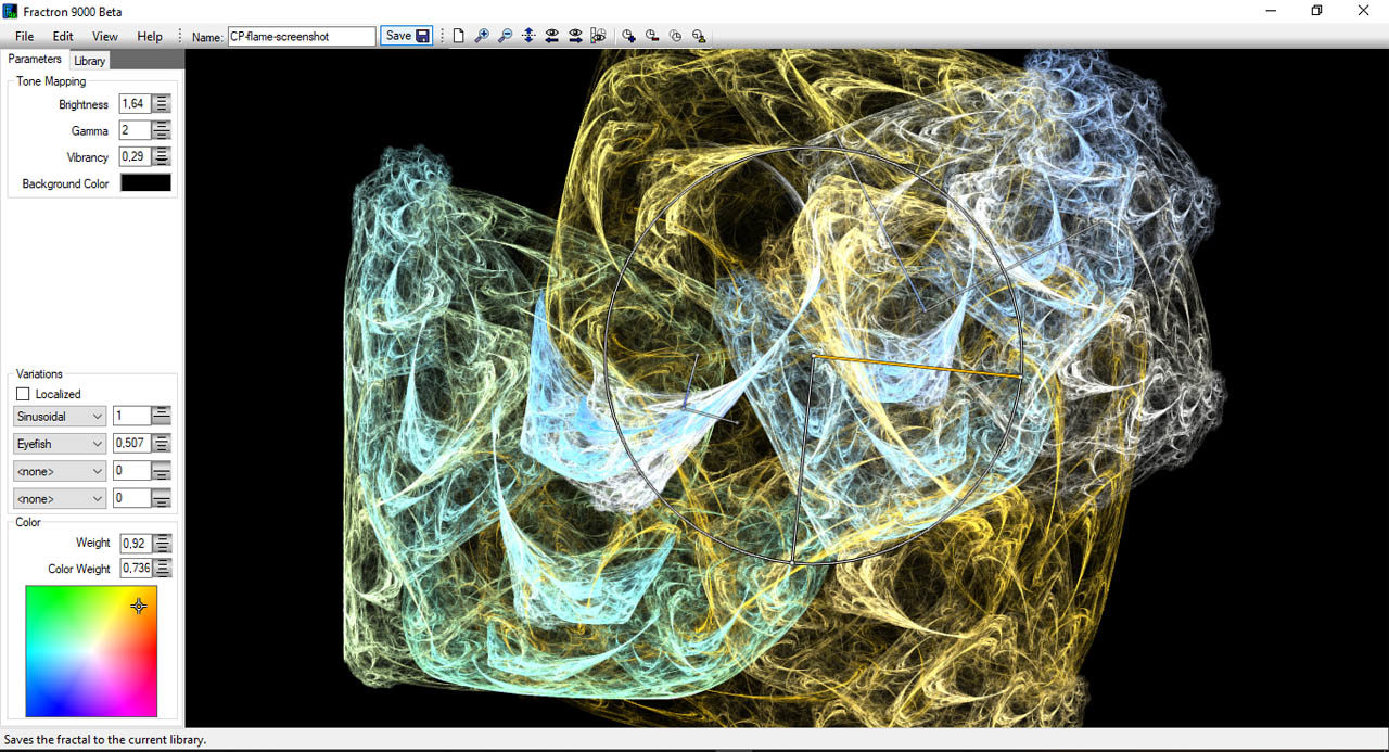 Fractron 9000 save flame in current library
