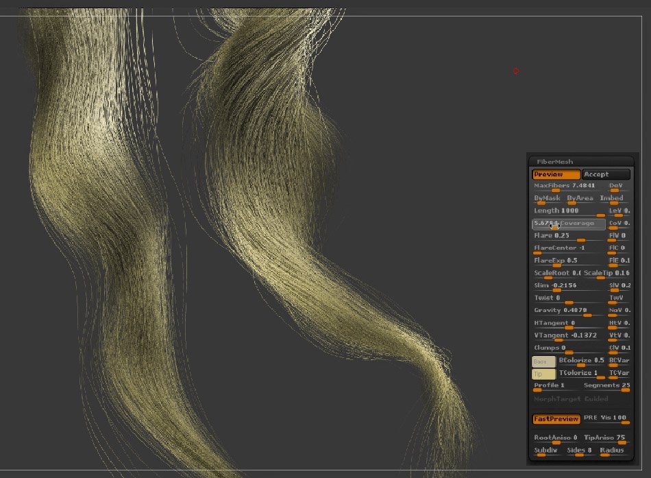 Pixologic ZBrush long curly hair