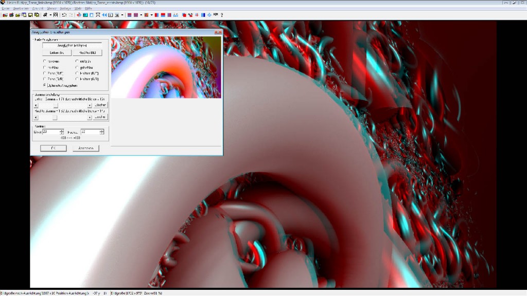 Fine Tuning der Anaglyphen Bilder