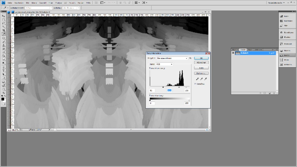 Photoshop Tonwertkorrektur des Z-Buffer Bildes