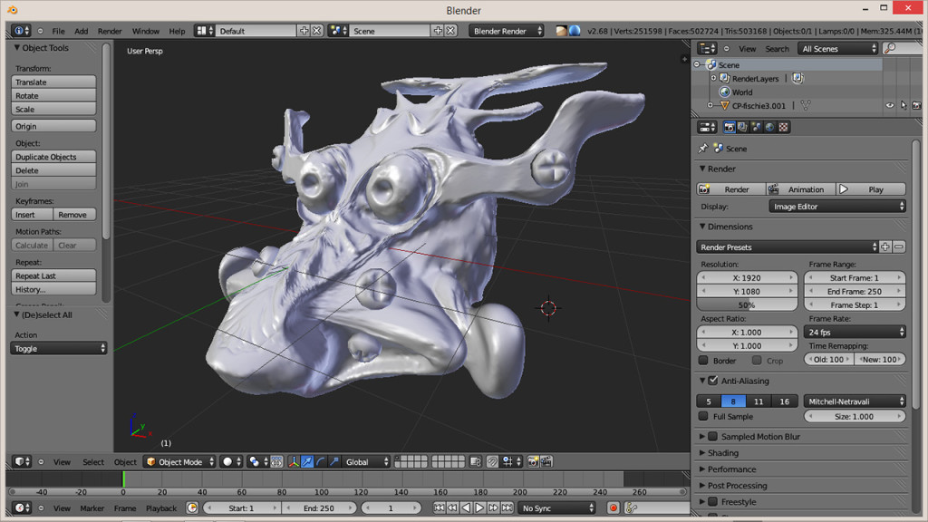 Blender 3D Sculptris OBJ Import