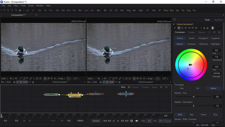 Blackmagic Design Fusion Color Correct Screenshot