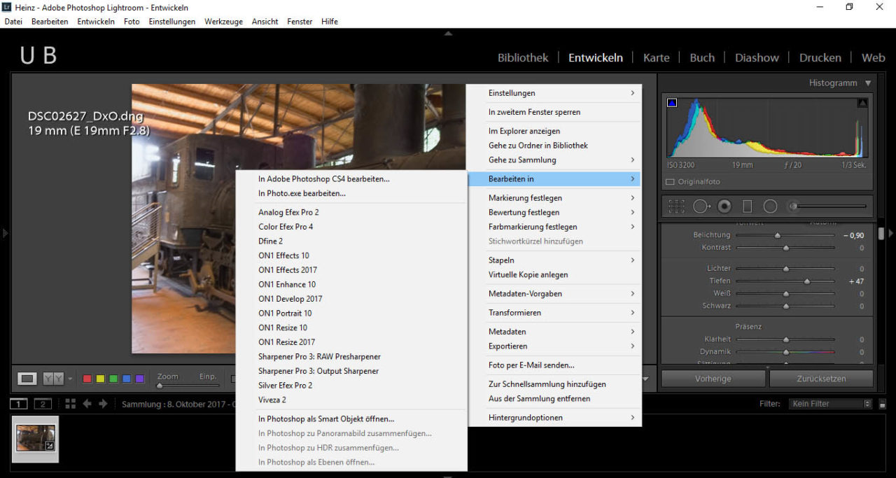 DxO Export zu Lightroom