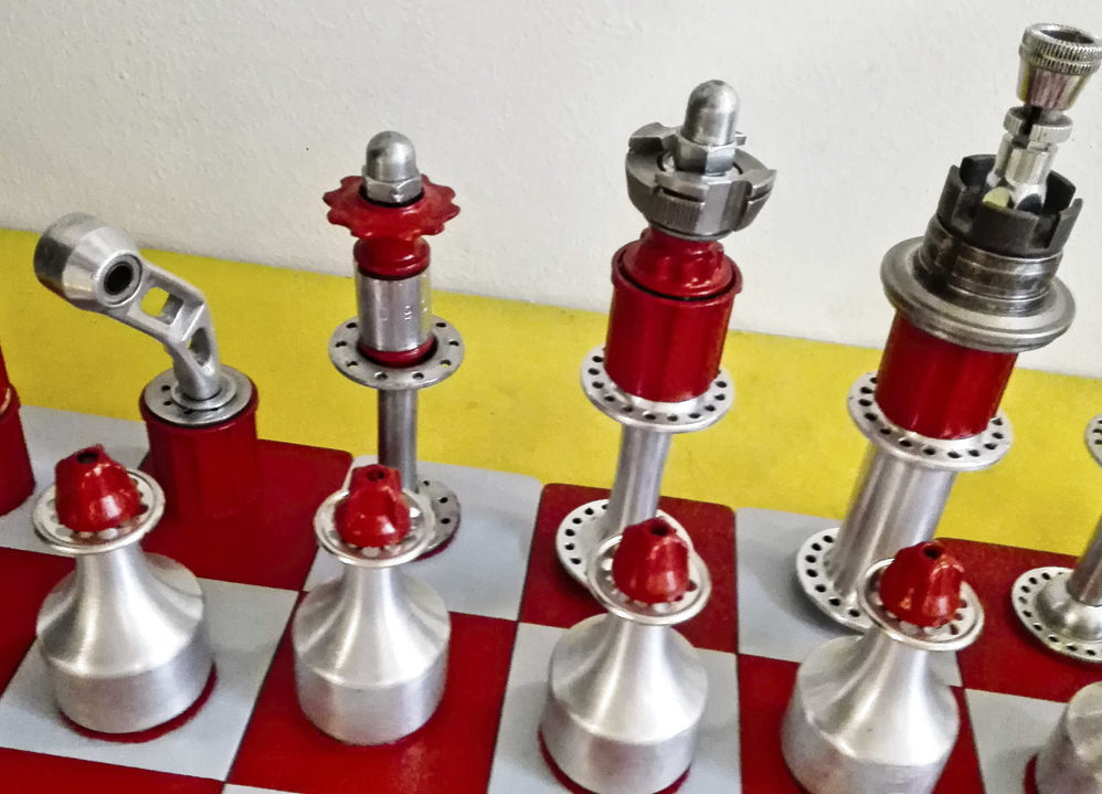 Upcycling Fahrradteile Schachspiel, Upcycling Bicycle Parts Chess Game