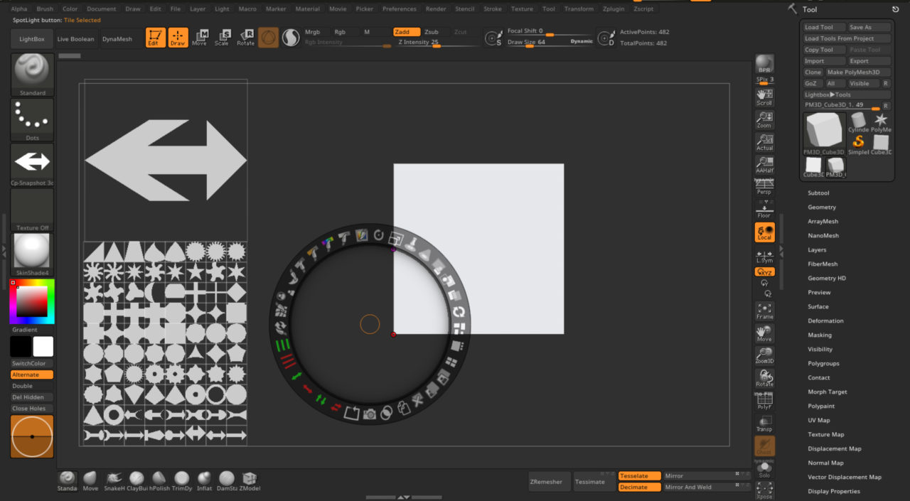 ZBrush2019-Spotlight-Snapshot3D-Alpha-Presets