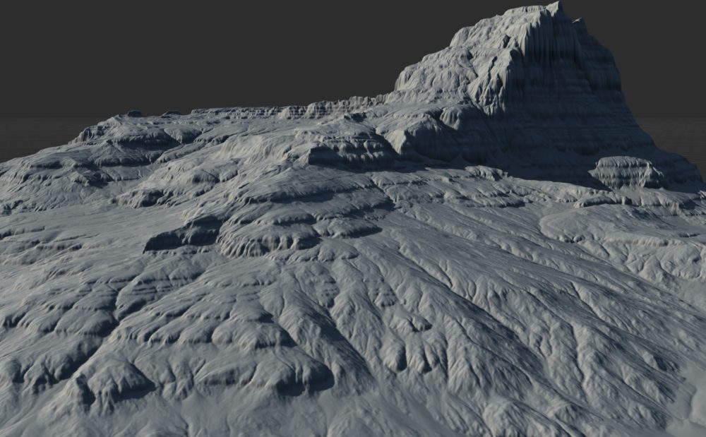 Hier sind Bilder, die mit der Software Quadspinner Gaea erstellt wurden