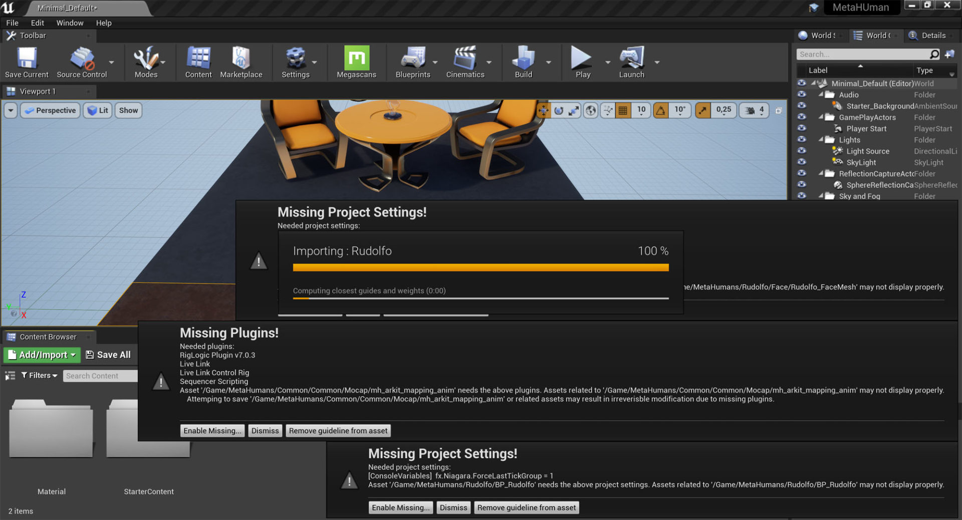 MetaHuman-Import-to-UE 4 missing Plugins