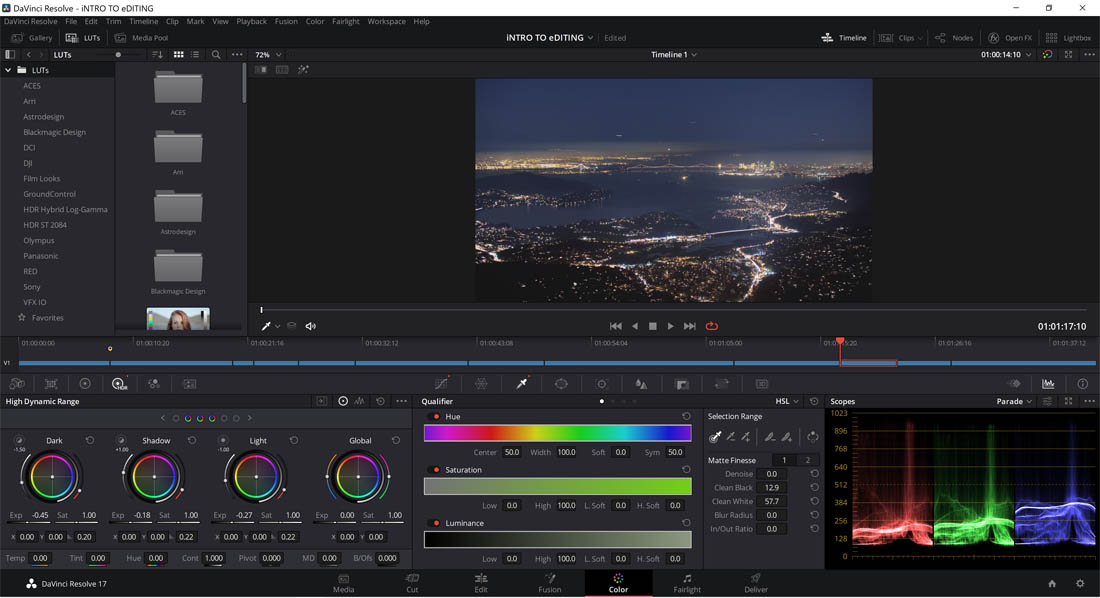 Blackmagic Design Davinci Resolve 17.3 Color Grading