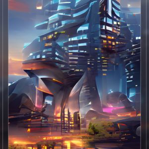 3d Game environment futuristic landscape and buildings23