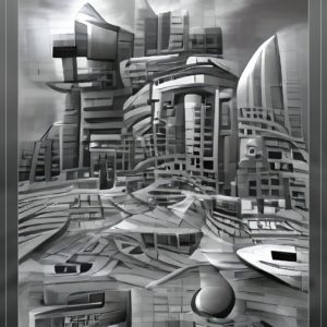 3d Game environment futuristic landscape and buildings30