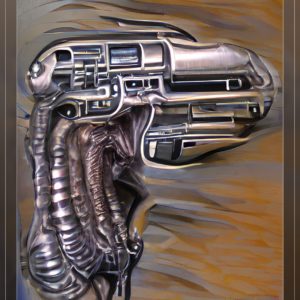 sci fi pistol giger style4