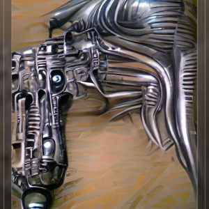 sci fi pistol giger style5