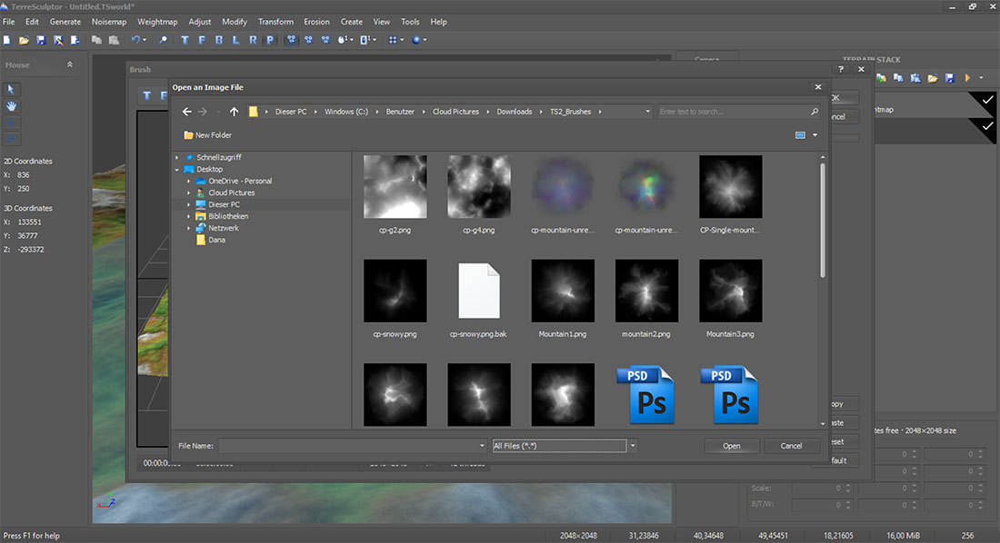 TerreSculptor 3.0 Beta_load-external-terrain-brushes