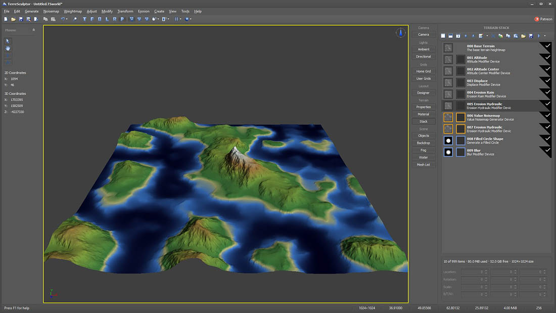 TerreSculptor-Terrain Software-Stack-komplett